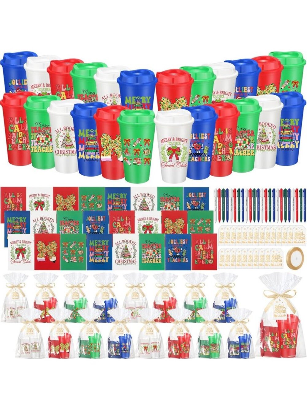 24 Sets Christmas Teacher Appreciation Gifts - Bulk Pack of 96 Pcs for Holidays